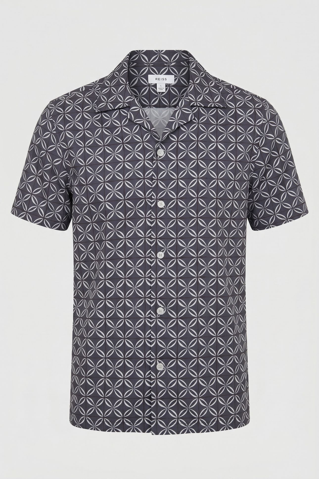 PRINTED CUBAN COLLAR BLUE PRINT 3