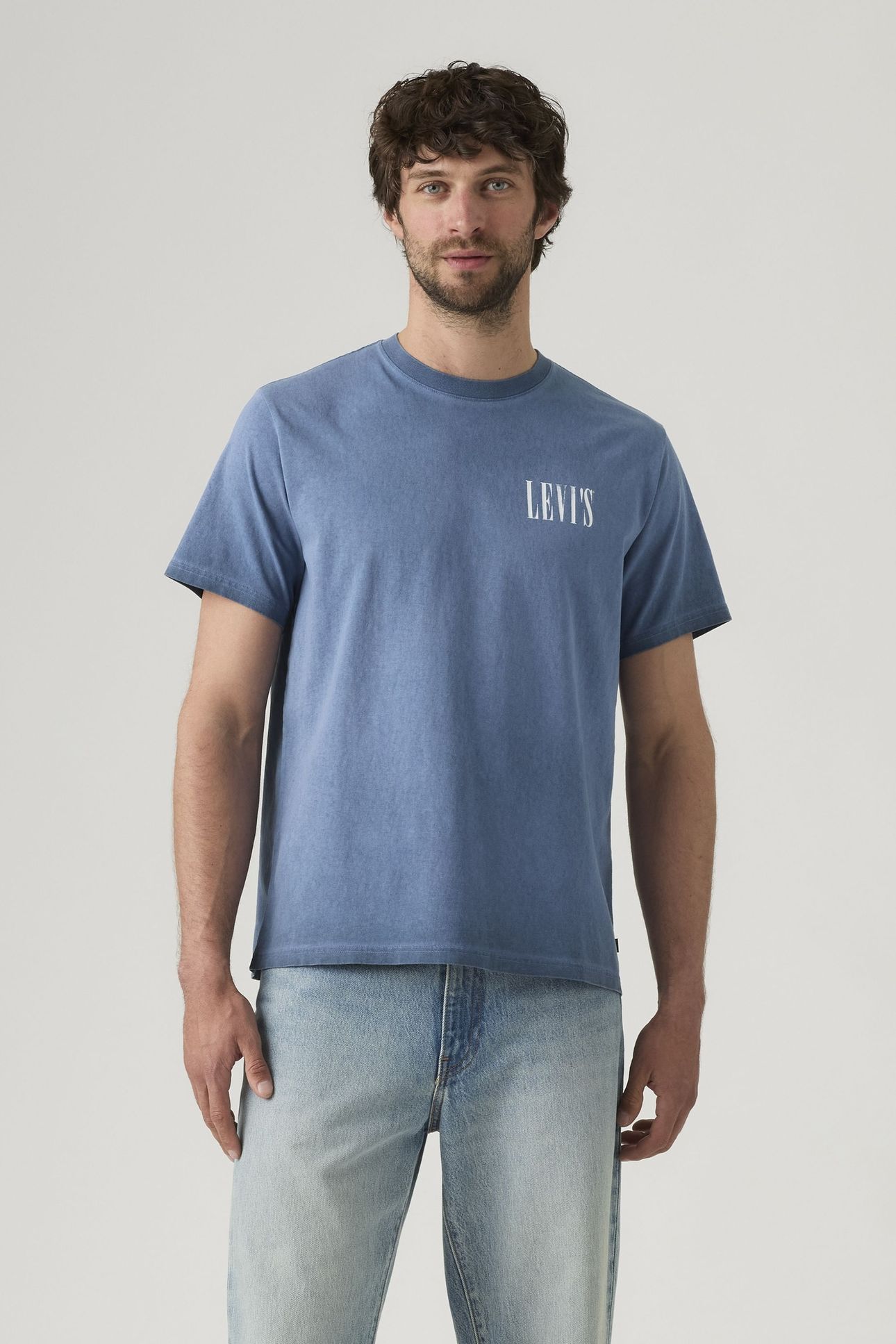 SS RELAXED FIT TEE DISTRESSED SERIF 1
