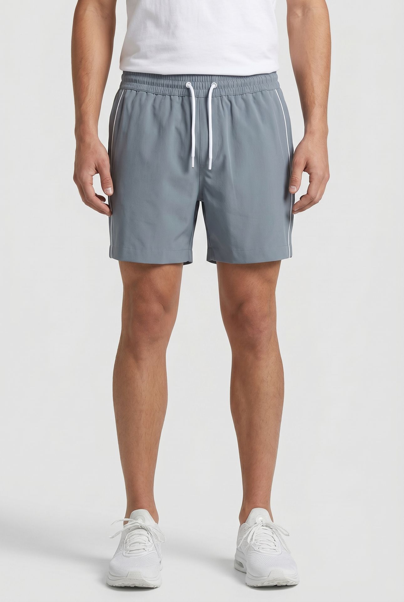 SWIM SHORT WITH PIPING AIRFORCE BLUE/WHITE 1