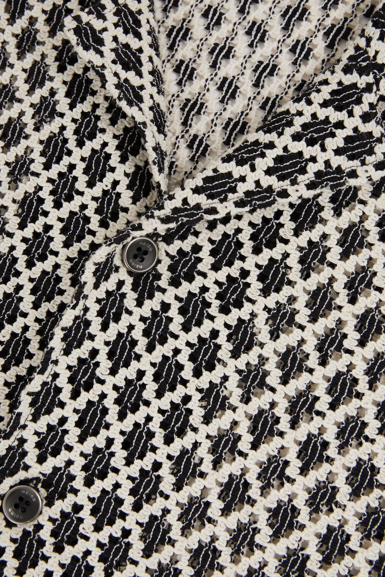 SS GEO CROCHET CUBAN SHIRT NAVY/WHITE 5