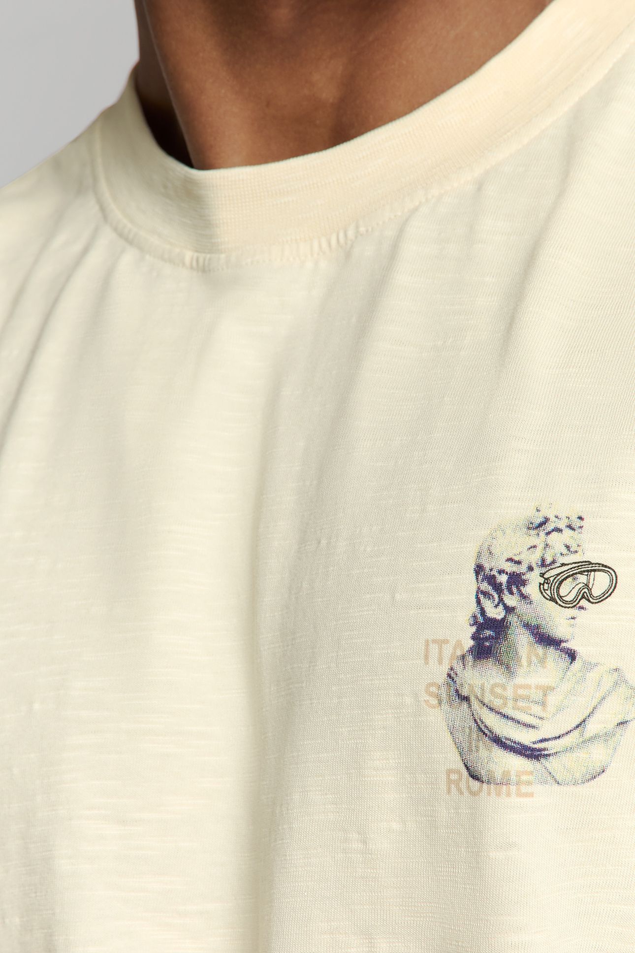 T-SHIRT CREWNECK SLUB PLACED PRINTS OFFWHITE 7