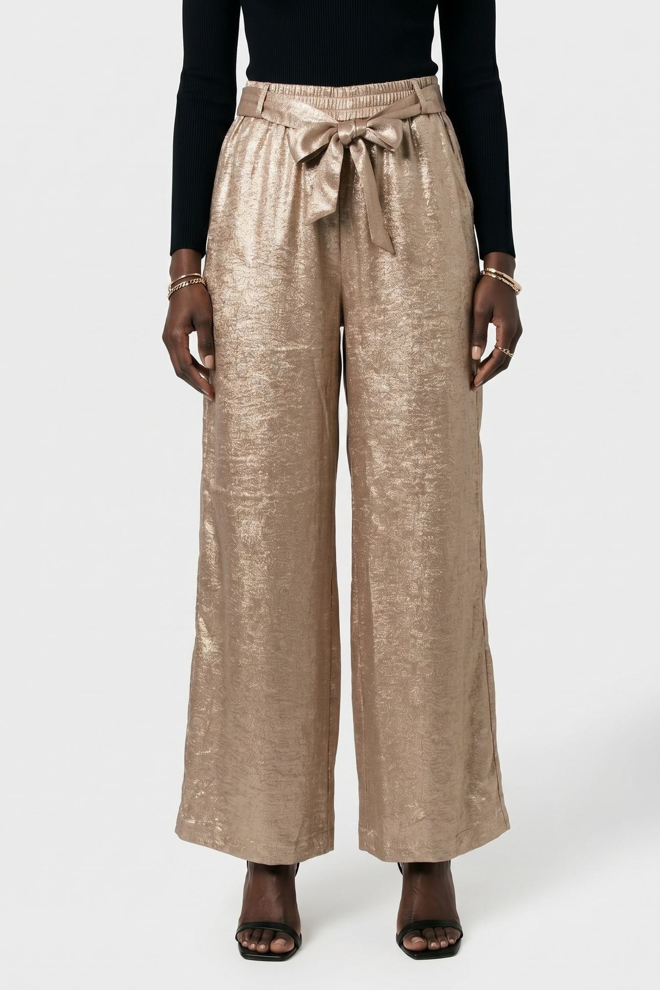 PANTS METALLIC LAMEE SESAME 1