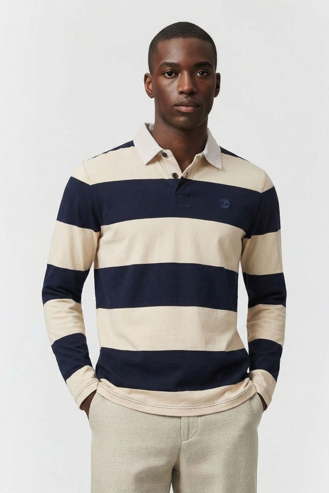 RUGBY LONG SLEEVE POLO DARK SAPPHIRE-ANGORA 1