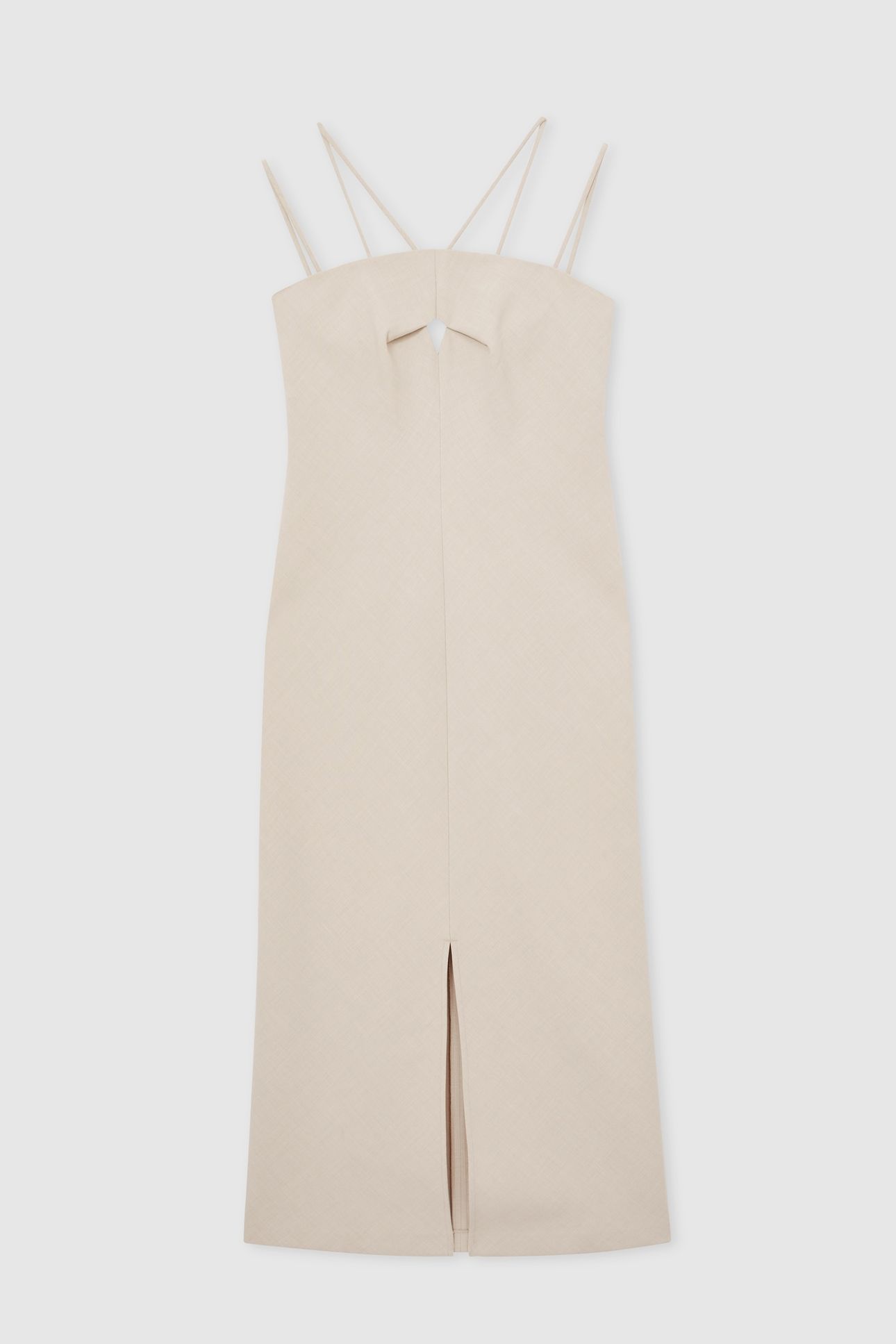 FITTED MIDI DRESS STONE NEUTRAL 4