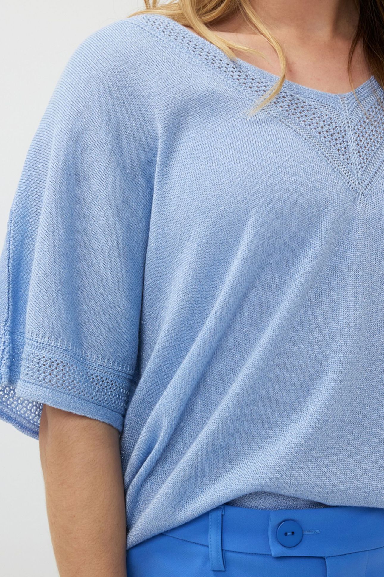 SWEATER BATWING POINTELLE LUREX SKY BLUE 7