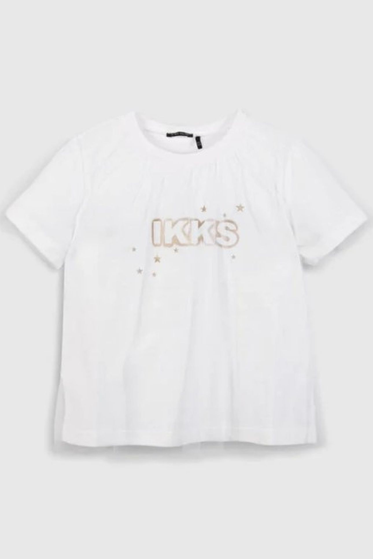 WHITE BI-MATERIAL T-SHIRT WITH TULLE TOP 1
