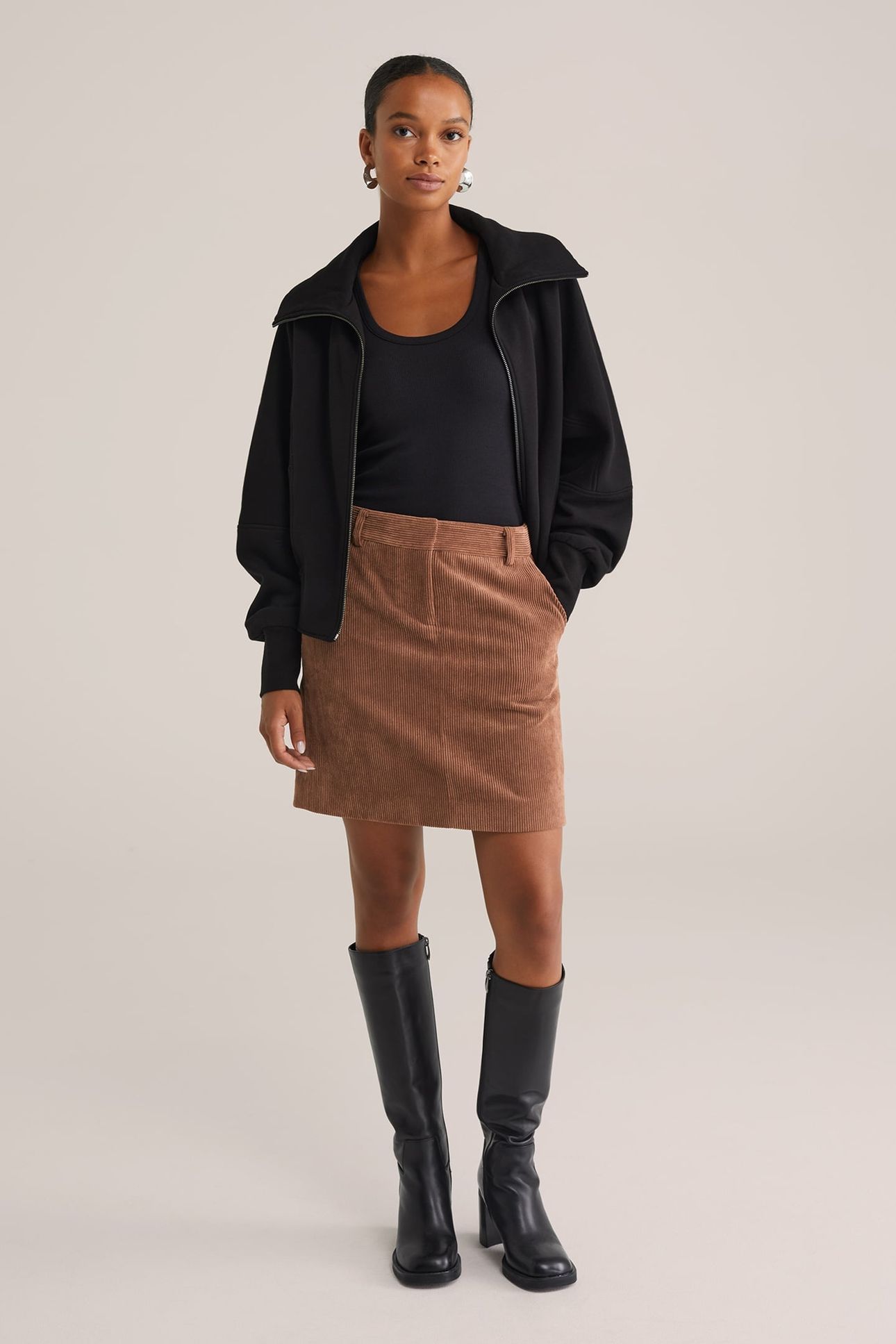SKIRT MINI LENGTH BROWN 1