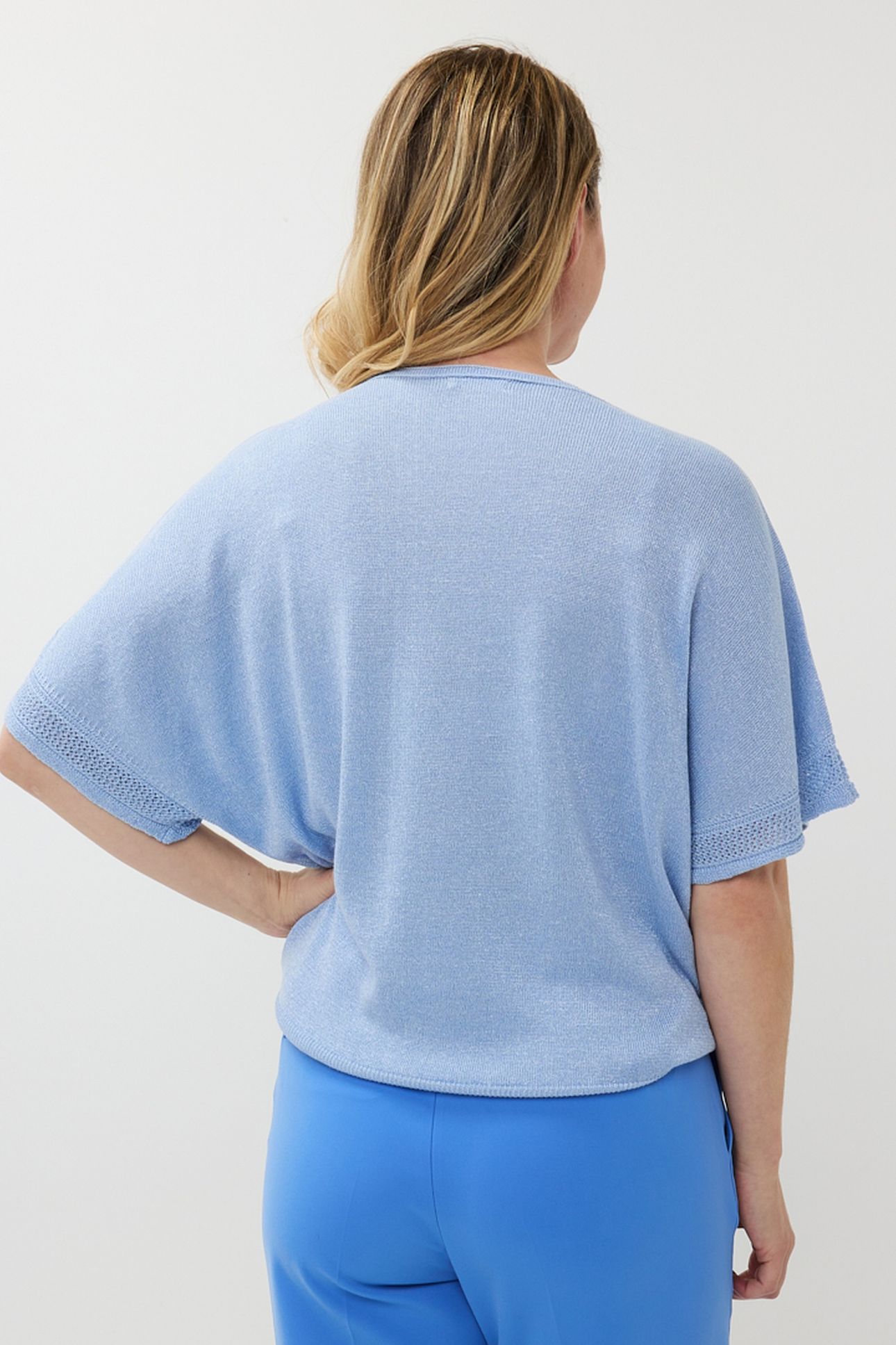 SWEATER BATWING POINTELLE LUREX SKY BLUE 3