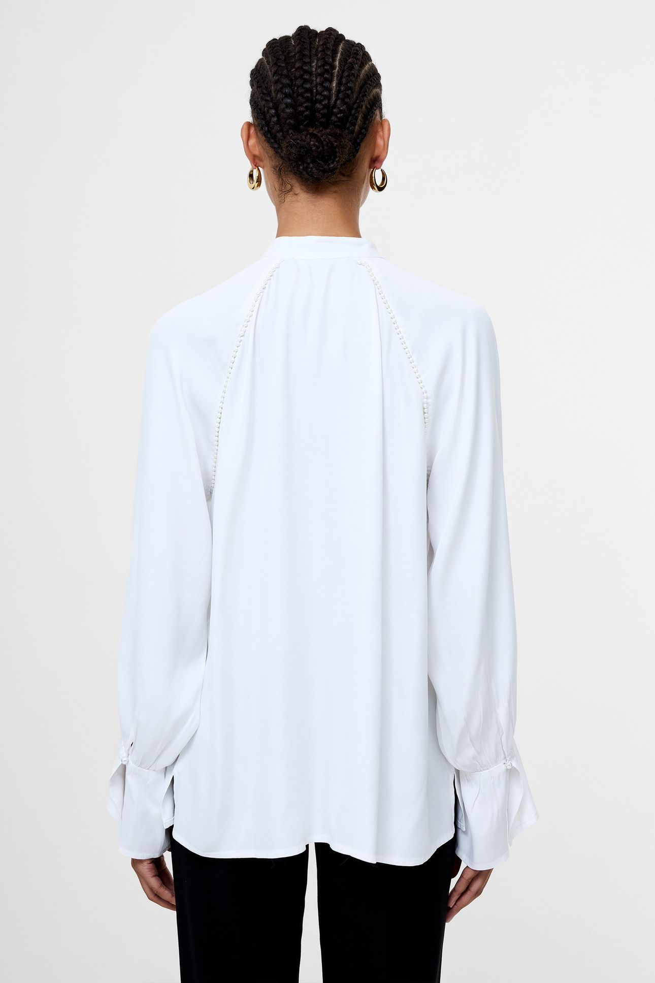 CANDICE SATIN PEARL TRIM SHIRT WINTER WHITE 3