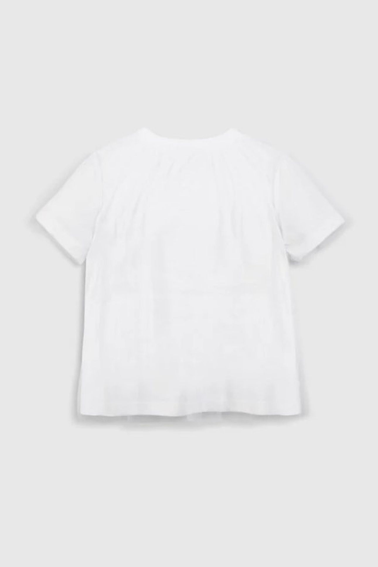 WHITE BI-MATERIAL T-SHIRT WITH TULLE TOP 2
