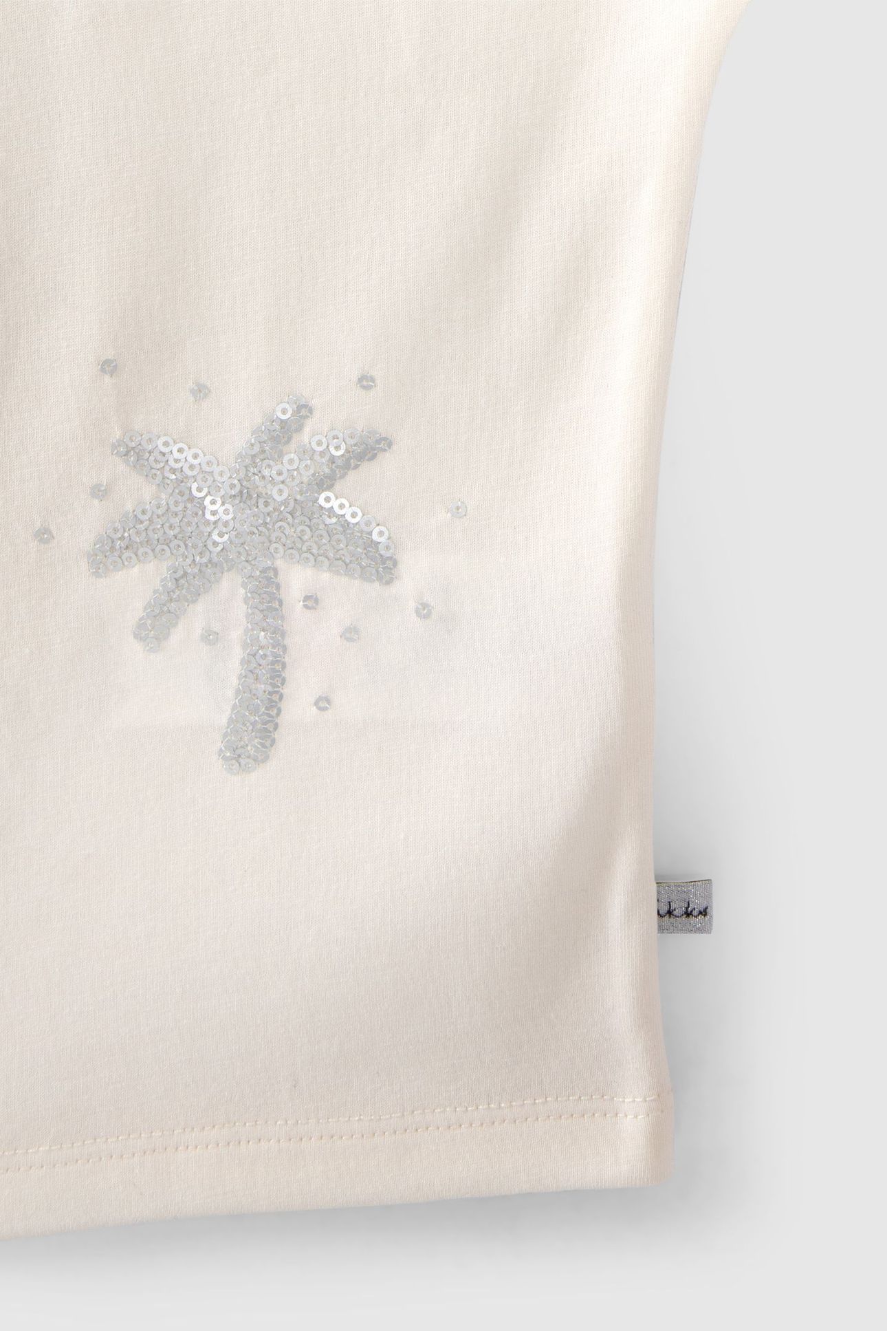 GIRLS’ ECRU T-SHIRT WITH SEQUIN-EMBROIDERED PALM TREES 5