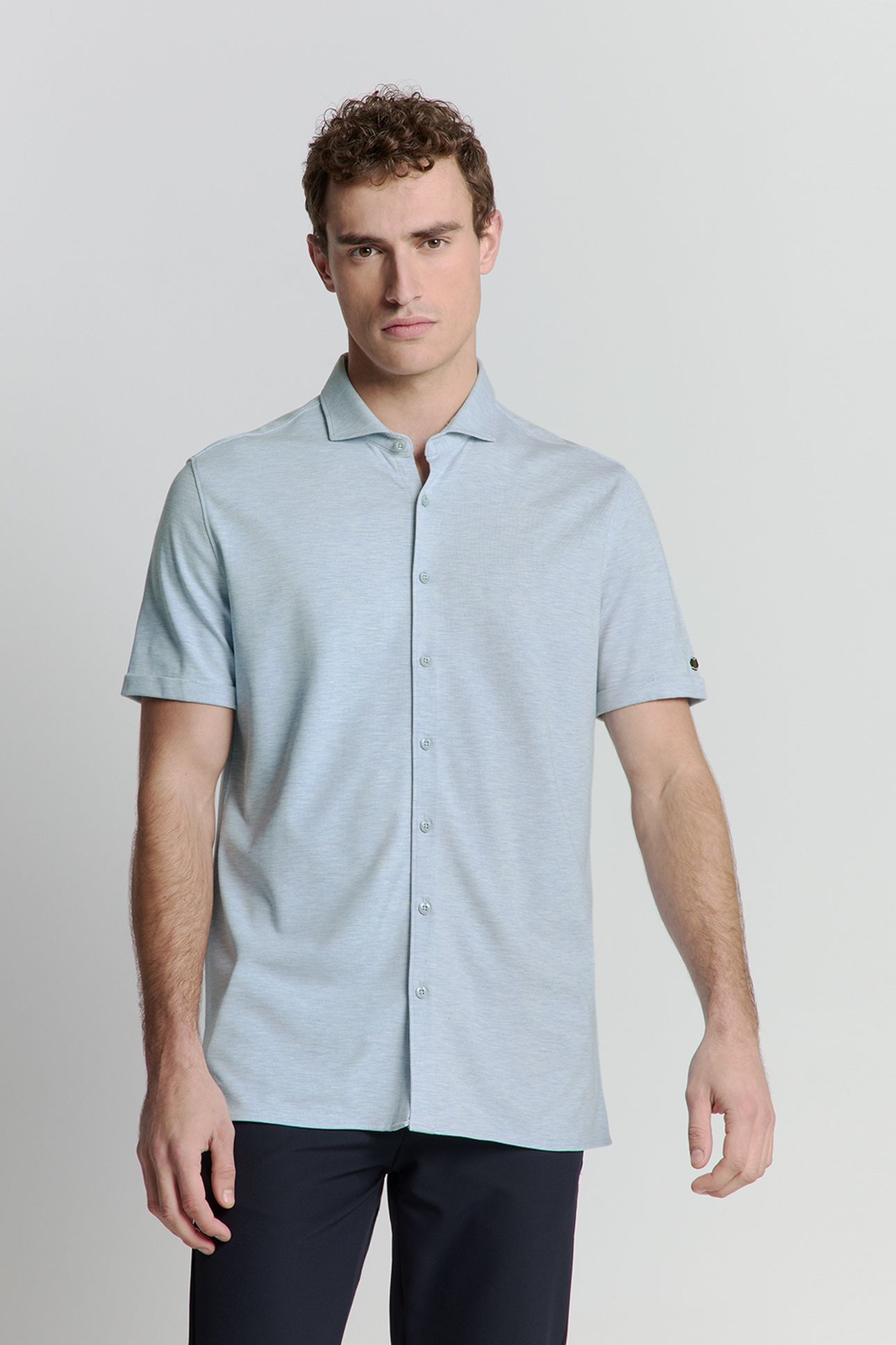 SHIRT SHORT SLEEVE JERSEY MELANGE STRETCH CLOUD 1