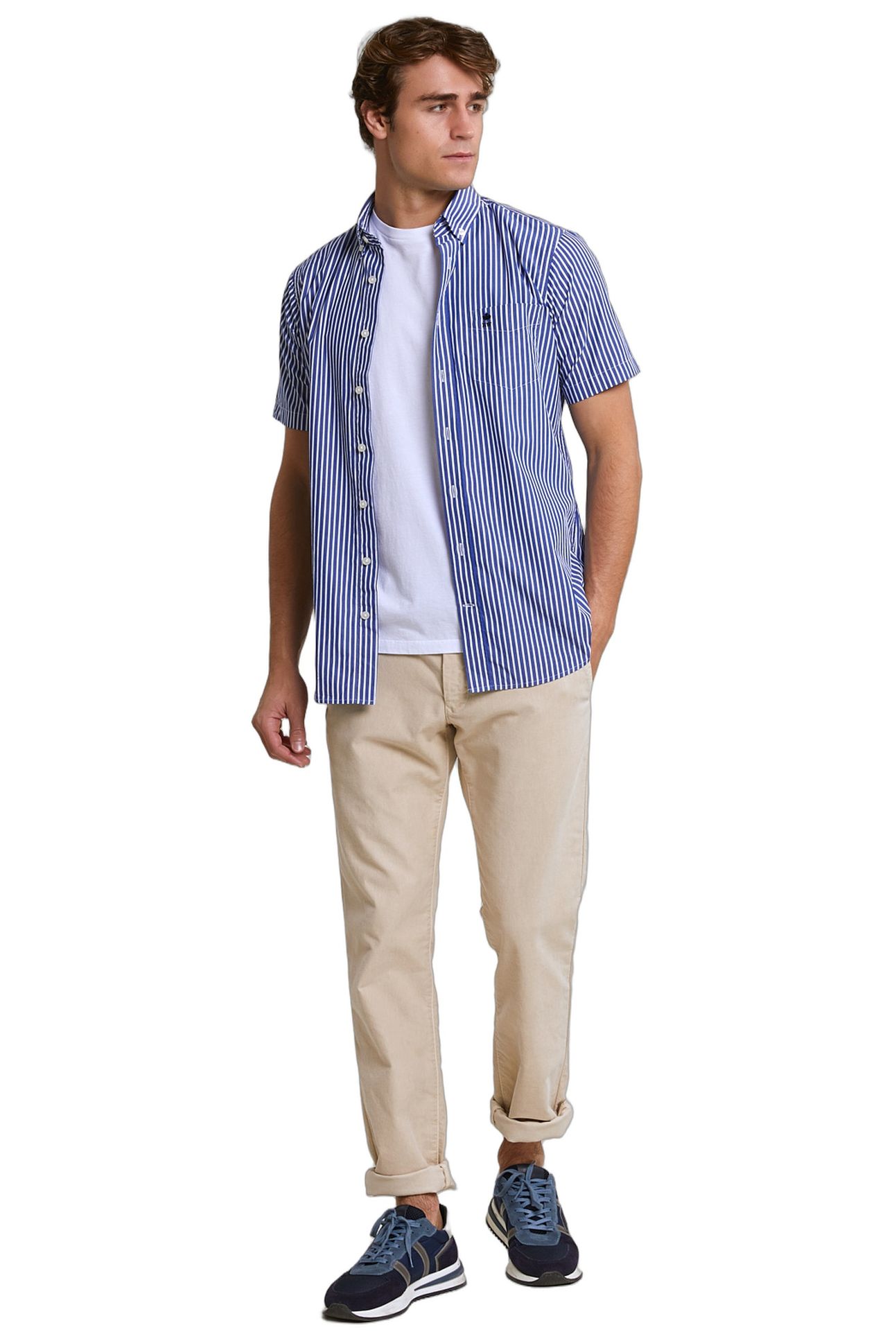 CUSTOM FIT STRIPED PERFORMANCE STRETCH SHIRT SHORT SLEEVES B 2