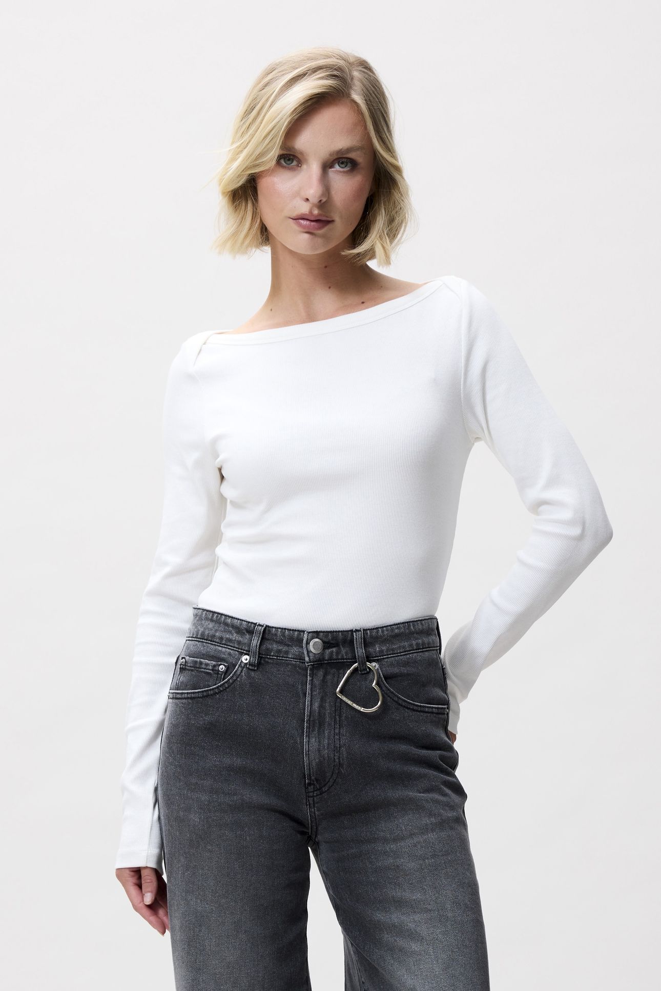 BOATNECK RIB LONG SLEEVE OFF WHITE 2