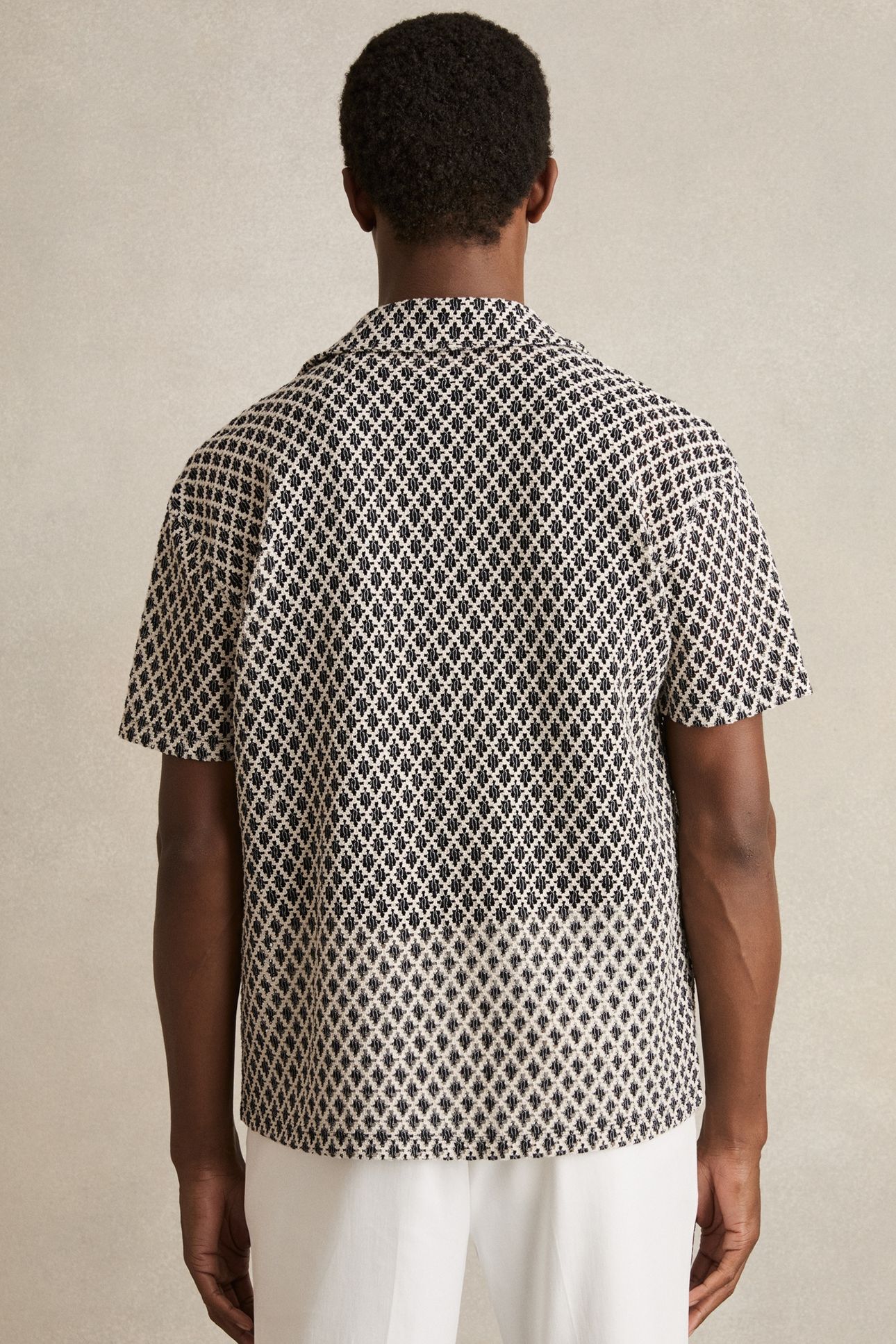 SS GEO CROCHET CUBAN SHIRT NAVY/WHITE 2