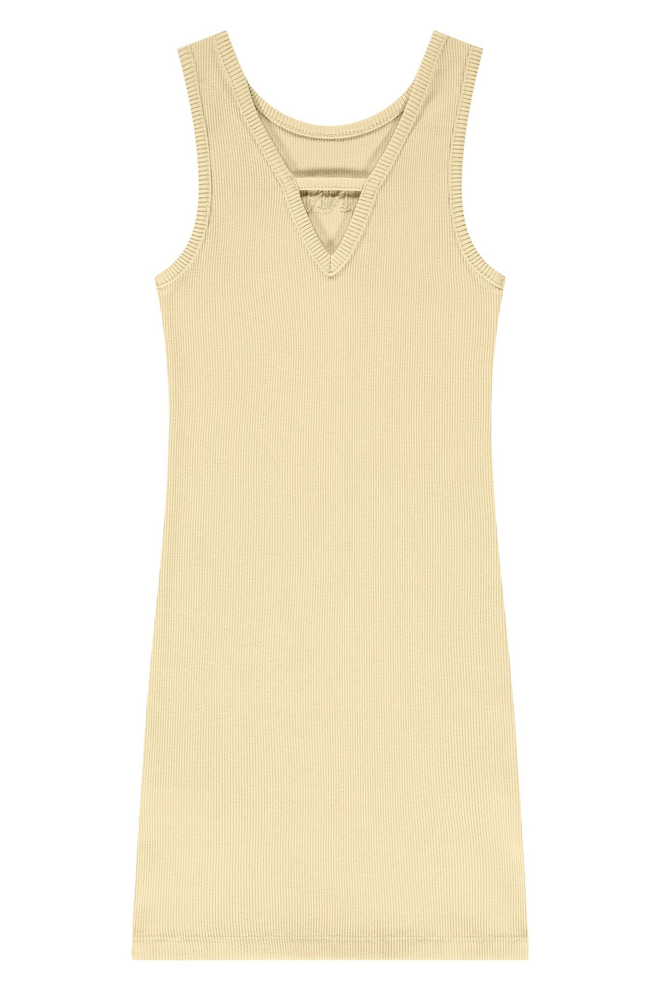 BELLE BACK RIB DRESS SOFT YELLOW 1