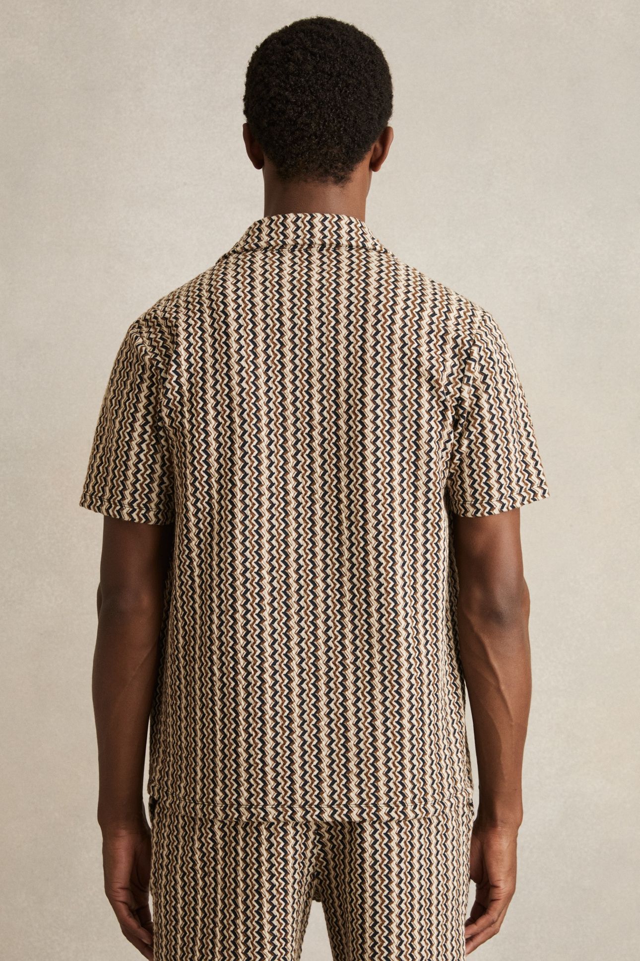 SS ABSTRACT STRIPE CUBAN SHIRT TOBACCO BROWN 2