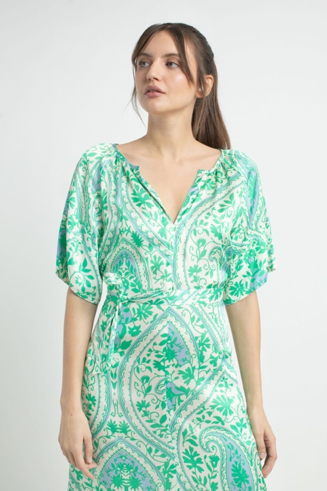 green parrot dress DAMARIS PRINT | Online Outlet subcapsule-EverydayCasual