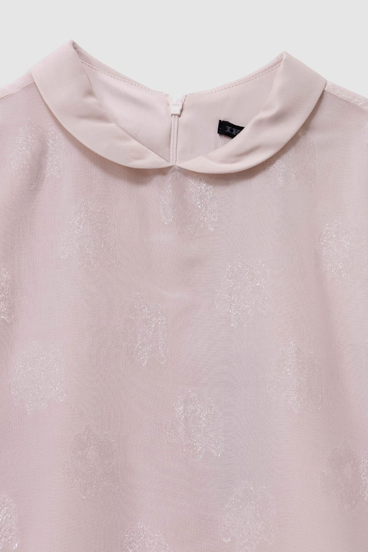 PINK BI-MATERIAL JACQUARD FLOWER PATTERN DRESS 3