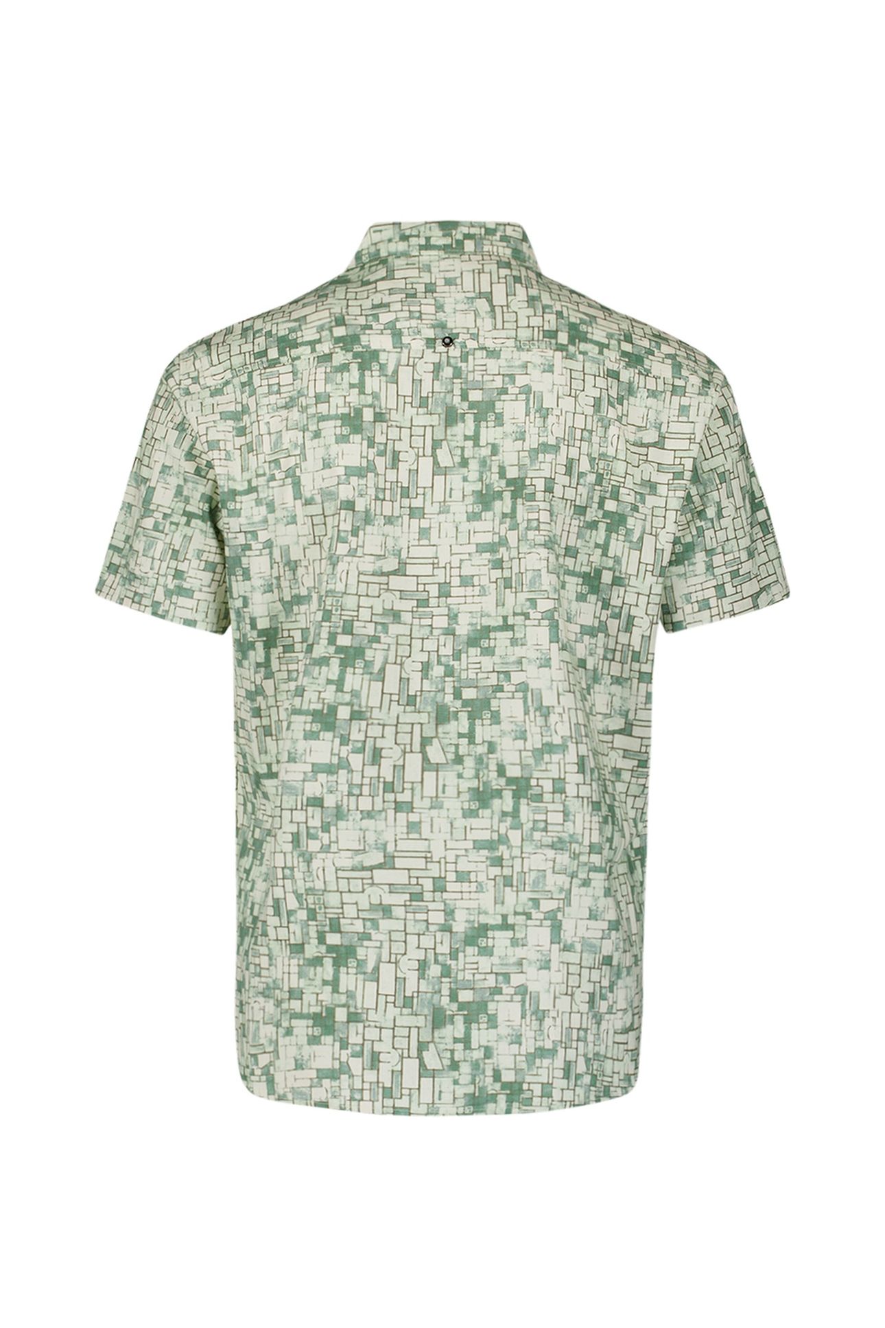 SHIRT SHORT SLEEVE REVERS COLLAR ALLOVER PRINTED GREEN 5