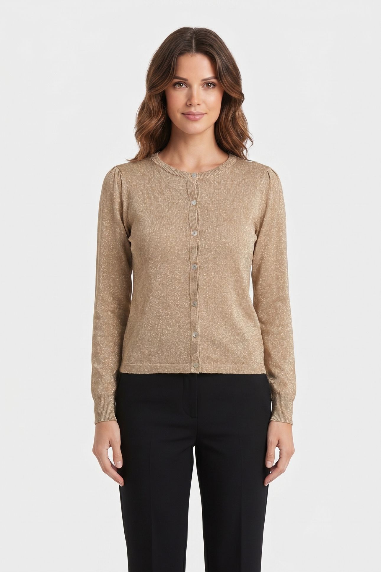 CARDIGAN LUREX KNIT SESAME 1