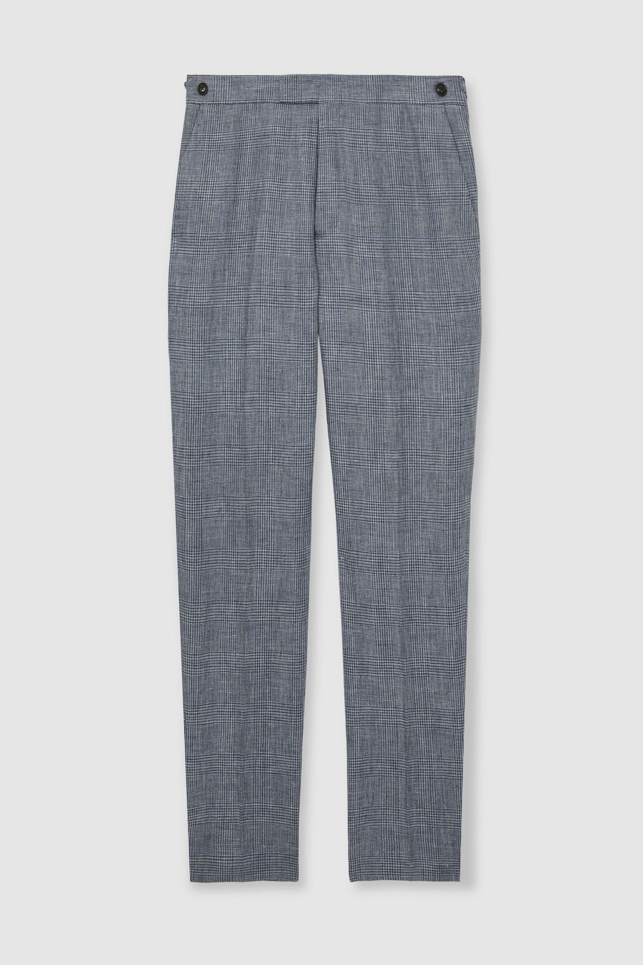 PRINCE OF WALES CHECK LINEN TROUSER SOFT BLUE 4