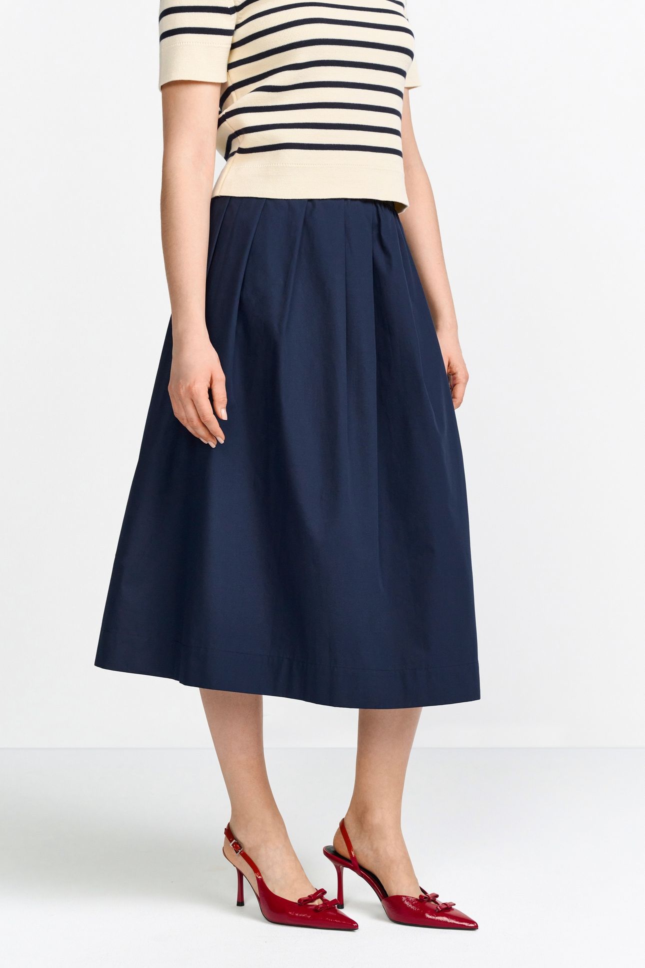 COTTON MIDI SKIRT ORGANIC MIDNIGHT BLUE 2