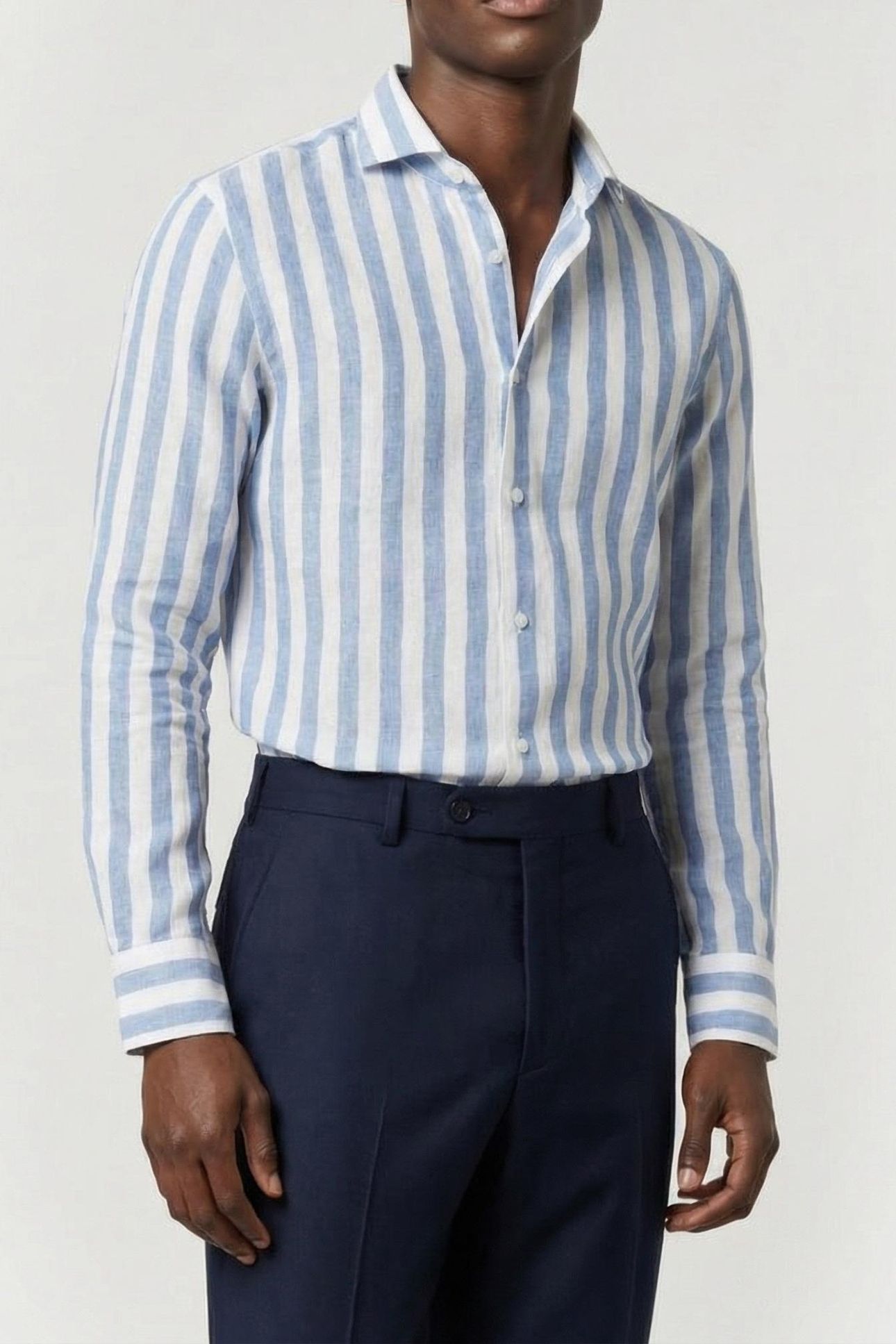 MARCIANO BY GUESS BILL FRENCH COLLAR NOTCH CUFF BELLA BLUE 1