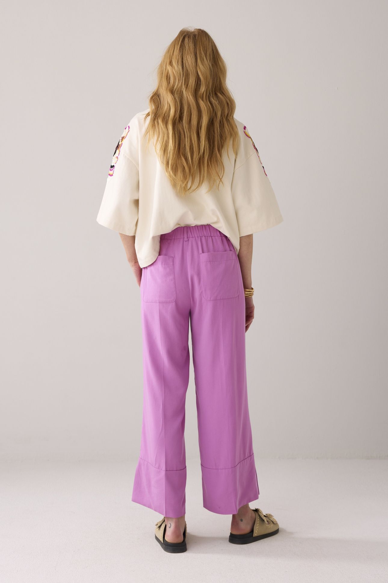 TROUSERS TENCEL CYCLAAM 2