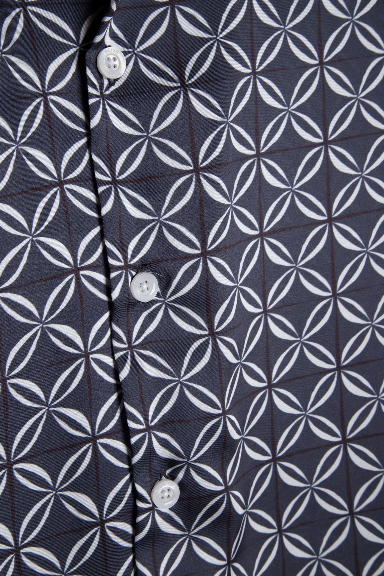 PRINTED CUBAN COLLAR BLUE PRINT 4