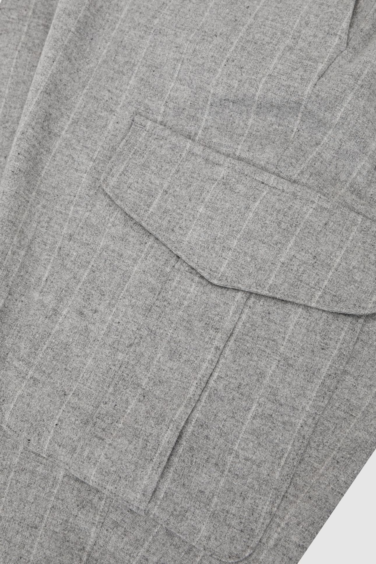 PINSTRIPE FLANNEL CARGO TROUSER SOFT GREY 6