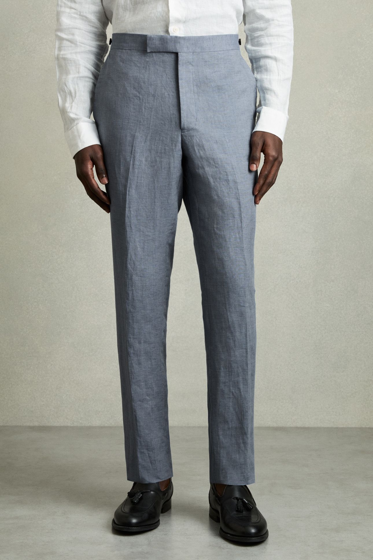 LINEN SLIM MIXER TROUSER AIRFORCE BLUE 1
