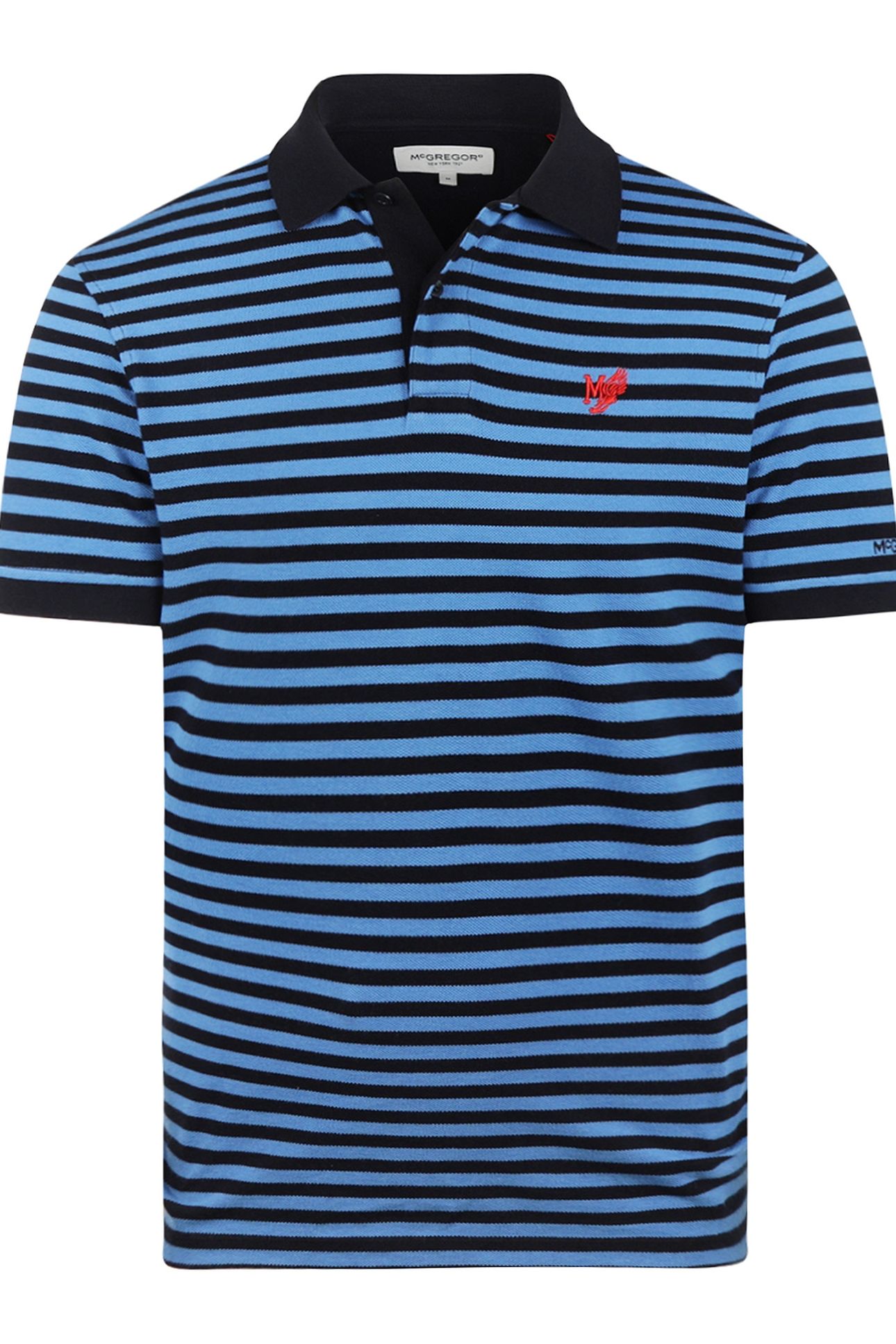 PIQUE STRIPE POLO MEDIUM BLUE 3
