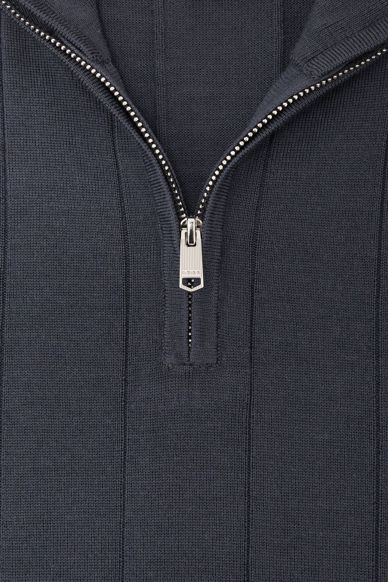 LS HALF ZIP FUNNEL WIDE RIB MERINO WOOL JUMPER AIRFORCE BLUE 5