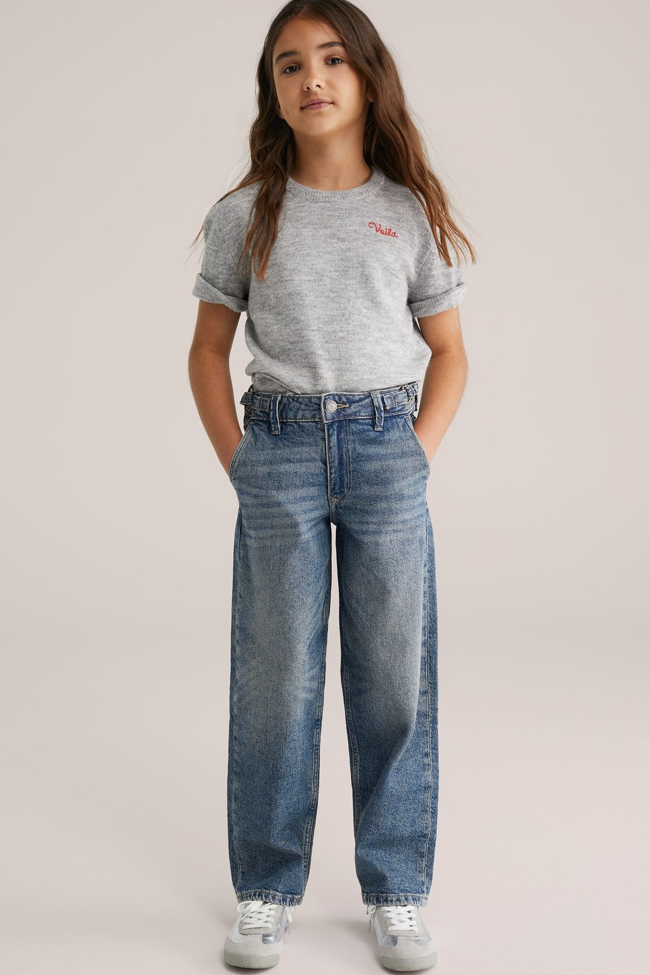 5-POCKET MID WAIST DARK BLUE 1