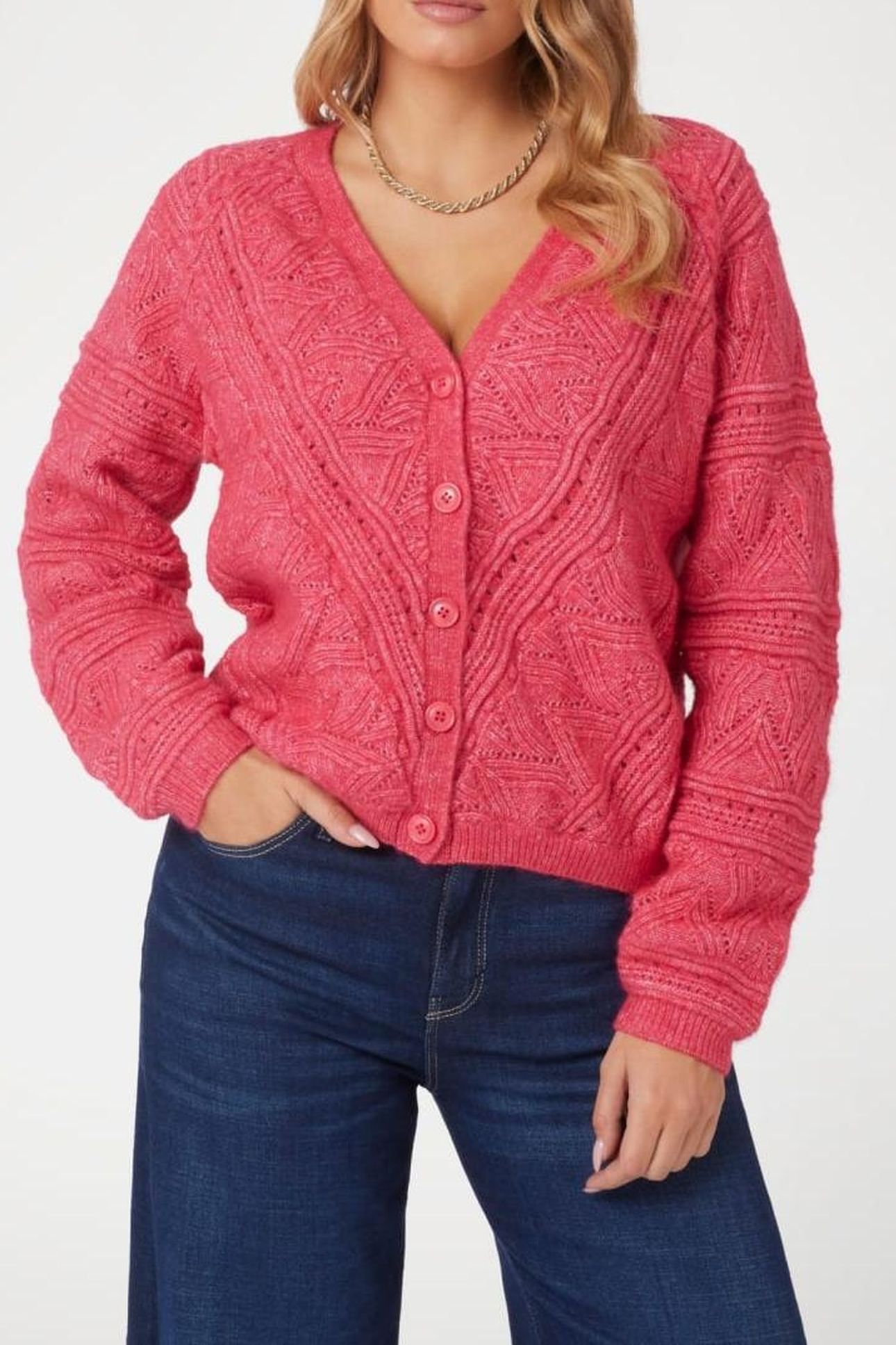 GUESS ECO LS VN POINTELLE AMEL SPRING CORAL 5
