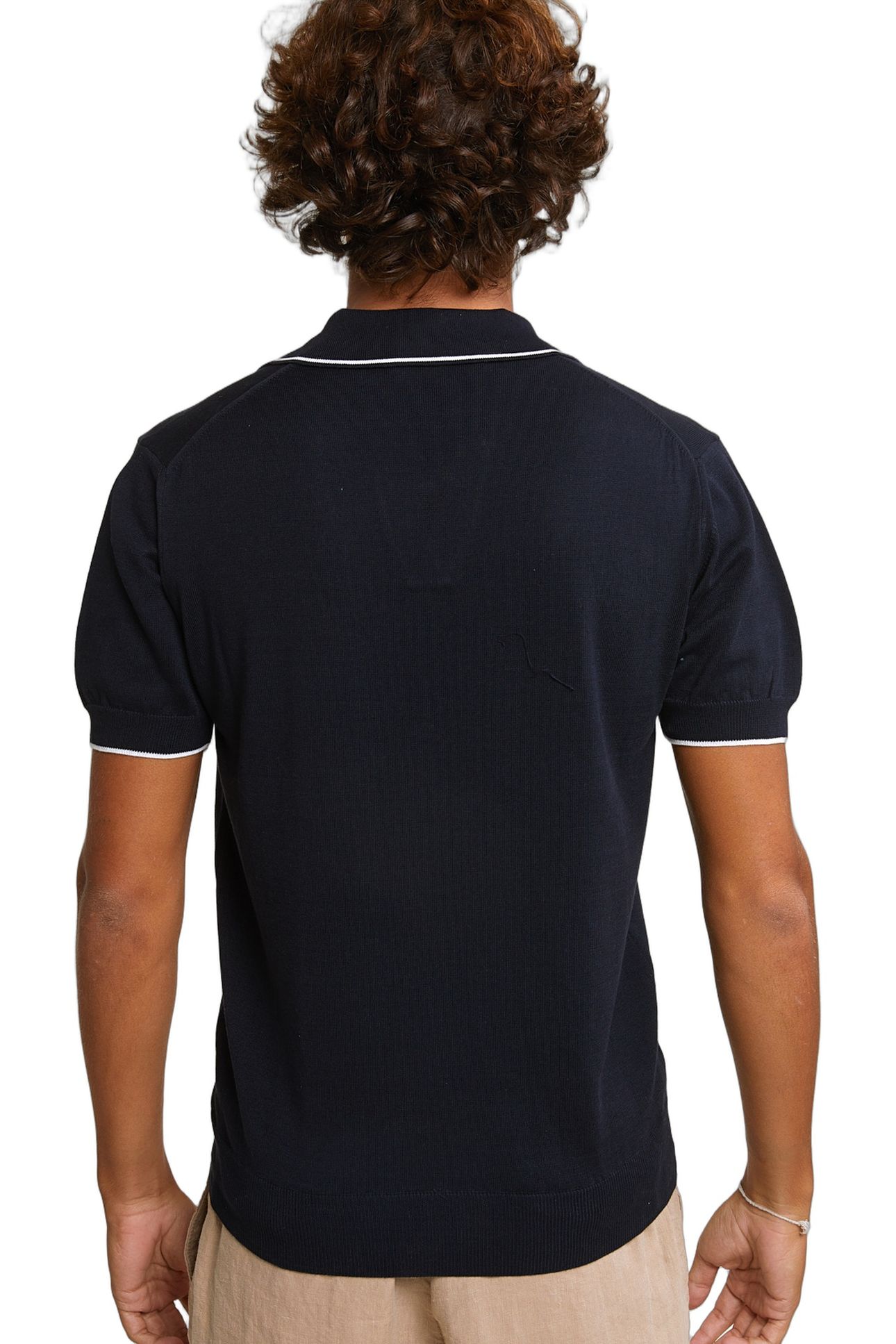 CUSTOM FIT PIMA COTTON POLO SWEATER SHORT SLEEVES DK NAVY 3
