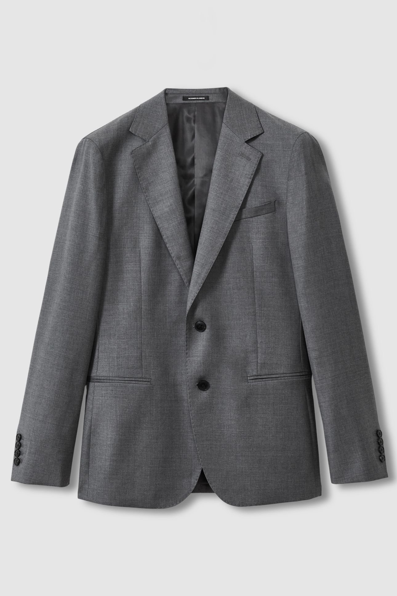 SB 2B NOTCH PLAIN WEAVE BLAZER. GREY 5