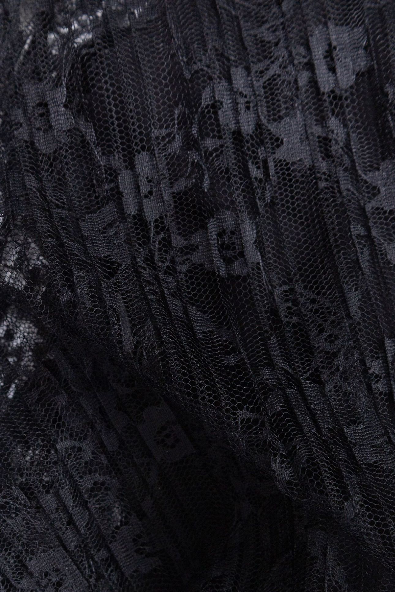 LONG BLACK PLEATED LACE SKIRT 6