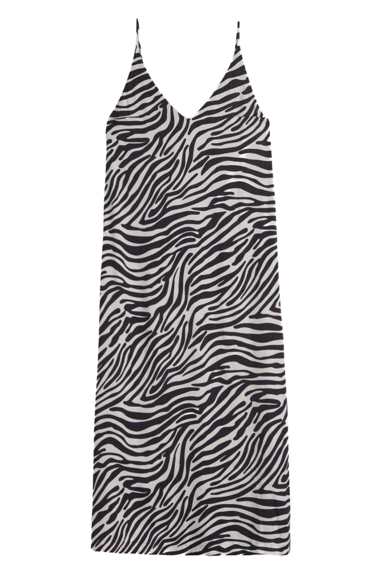 THE ZEBRA LONG LYOCELL SLIP DRESS WHITE 3