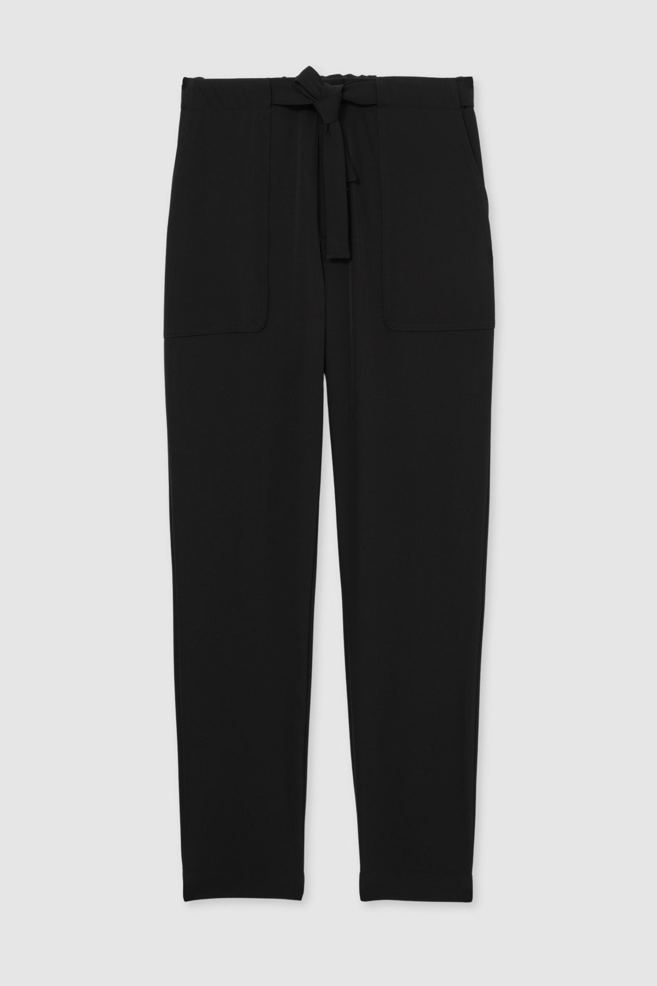 RELAXED BELTED TECHNICAL TROUSER BLACK 4
