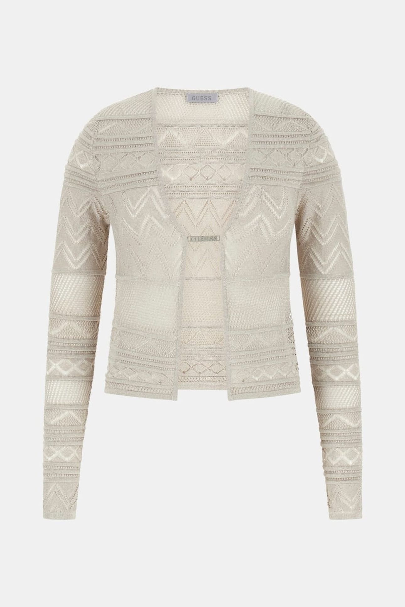 GUESS ECO NELLIE LS CARDI SWTR SILVER LUREX 6