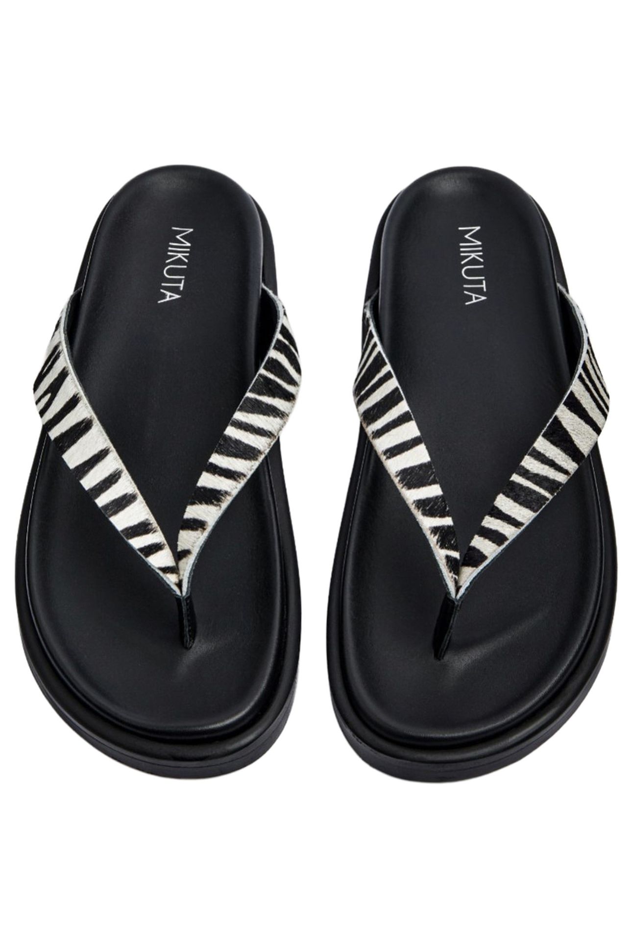 THE ZEBRA LEATHER SANDALS WHITE 2