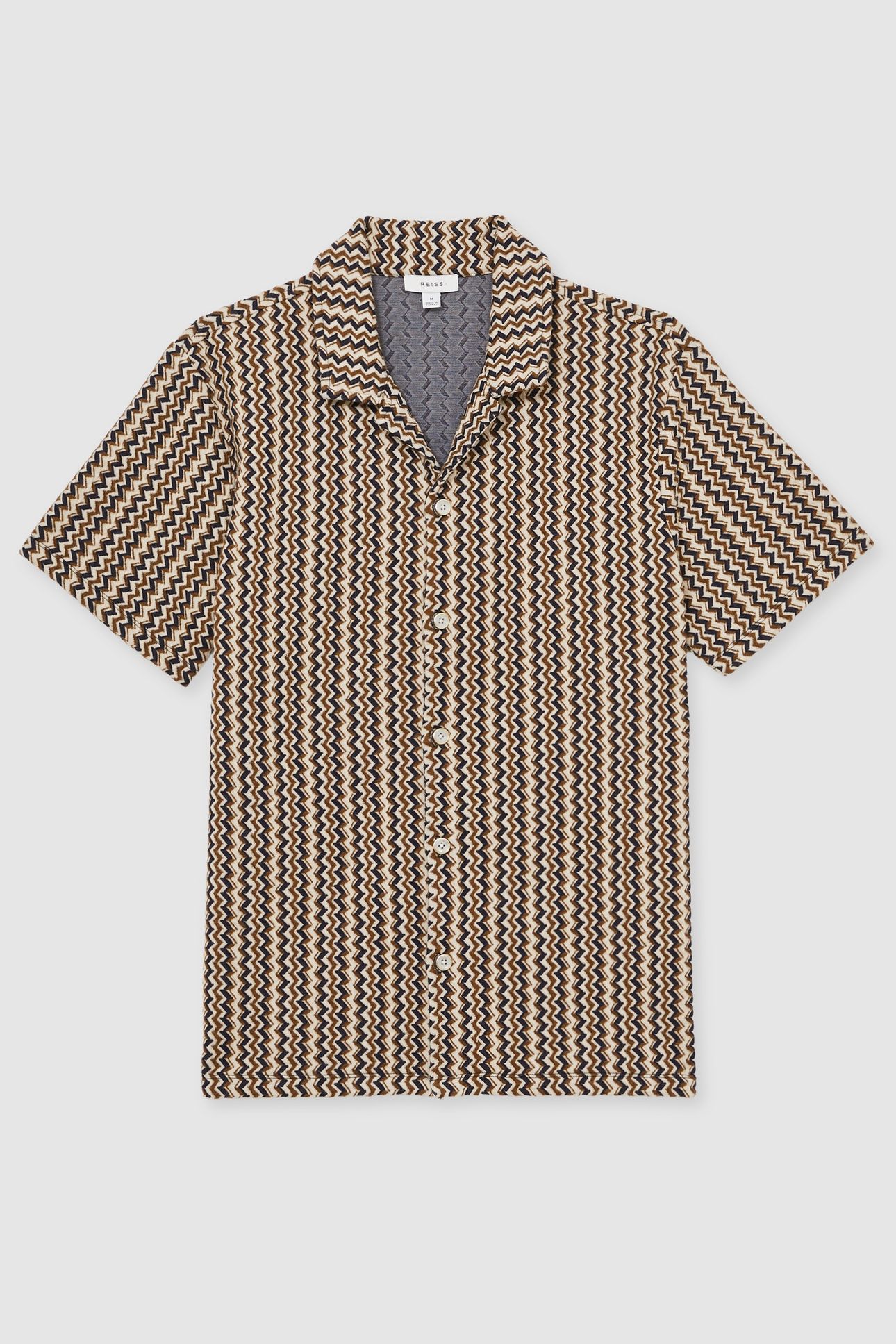 SS ABSTRACT STRIPE CUBAN SHIRT TOBACCO BROWN 3