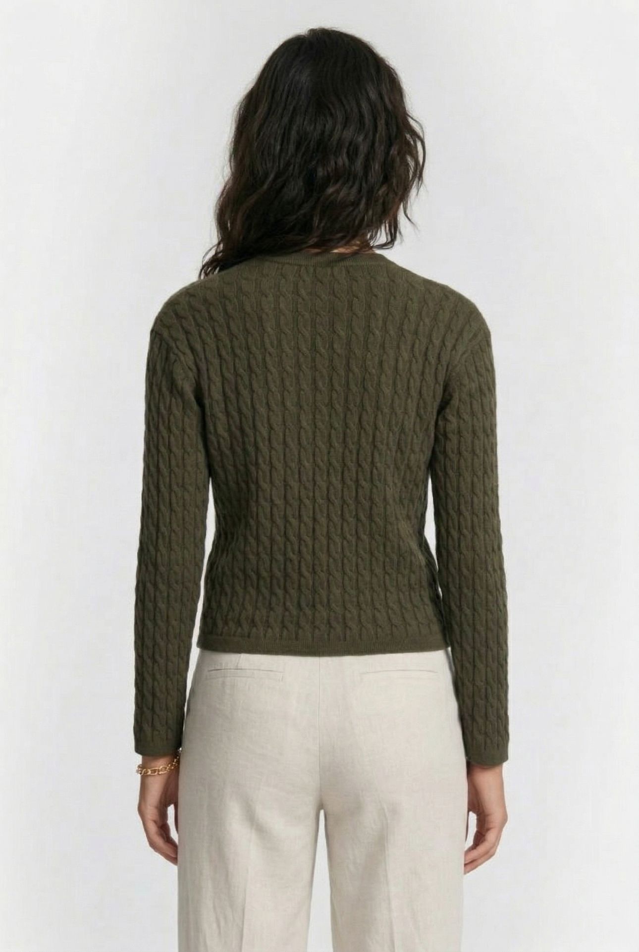 OSSI CABLE CARDIGAN KHAKI 2