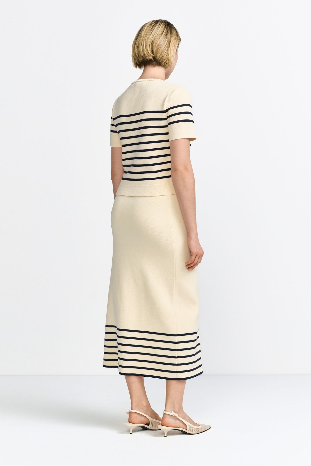 STRIPED KNIT SKIRT PEARL WHITE 5