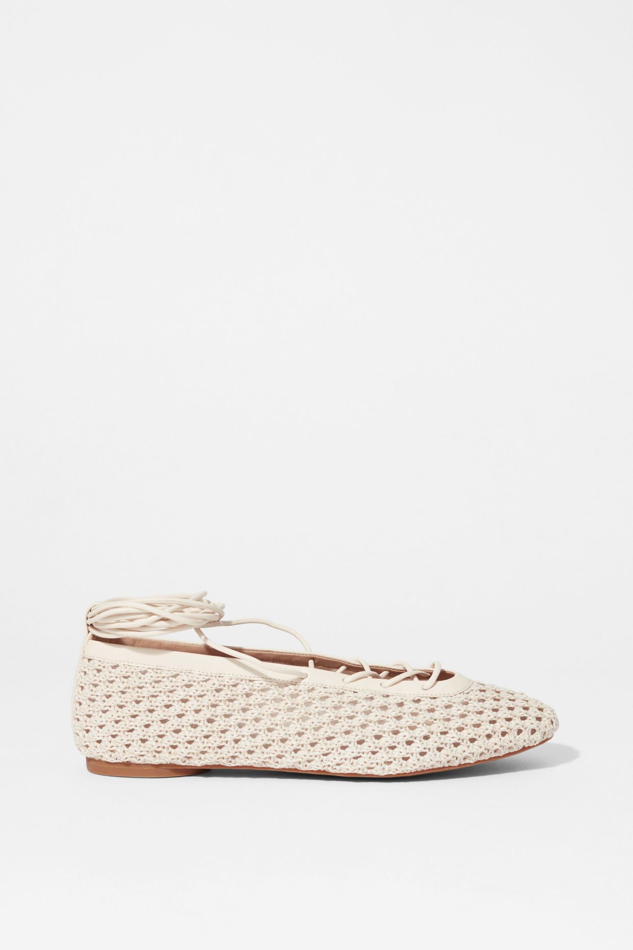 SEBBE LACE UP BALLERINA WHITE 1