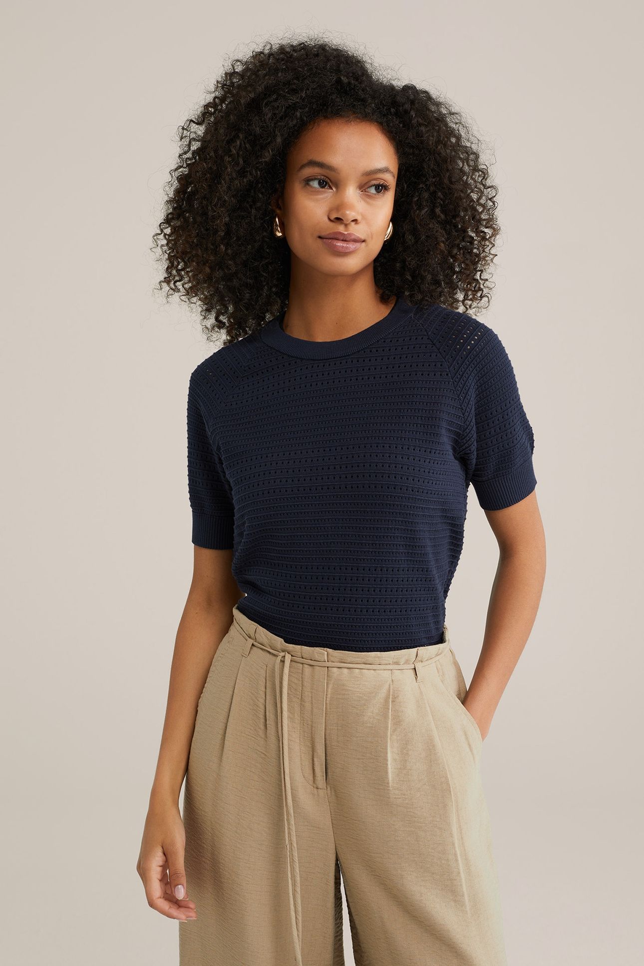 KNITTED PULLOVER NAVY BLUE 2