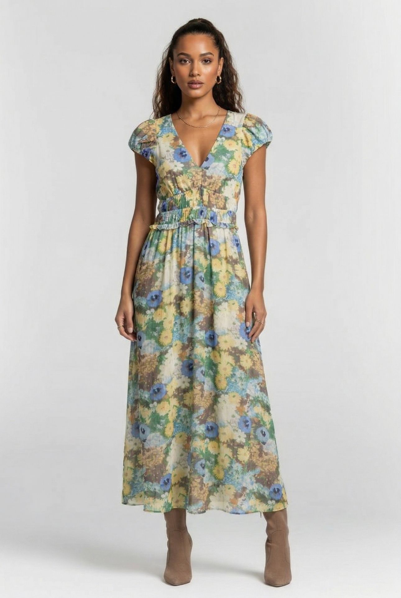 NEW ALLORA DRESS BROWN 1