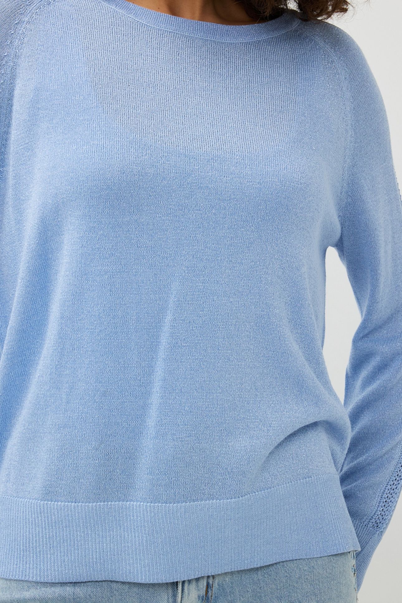SWEATER RAGLAN POINTELLE LUREX SKY BLUE 7